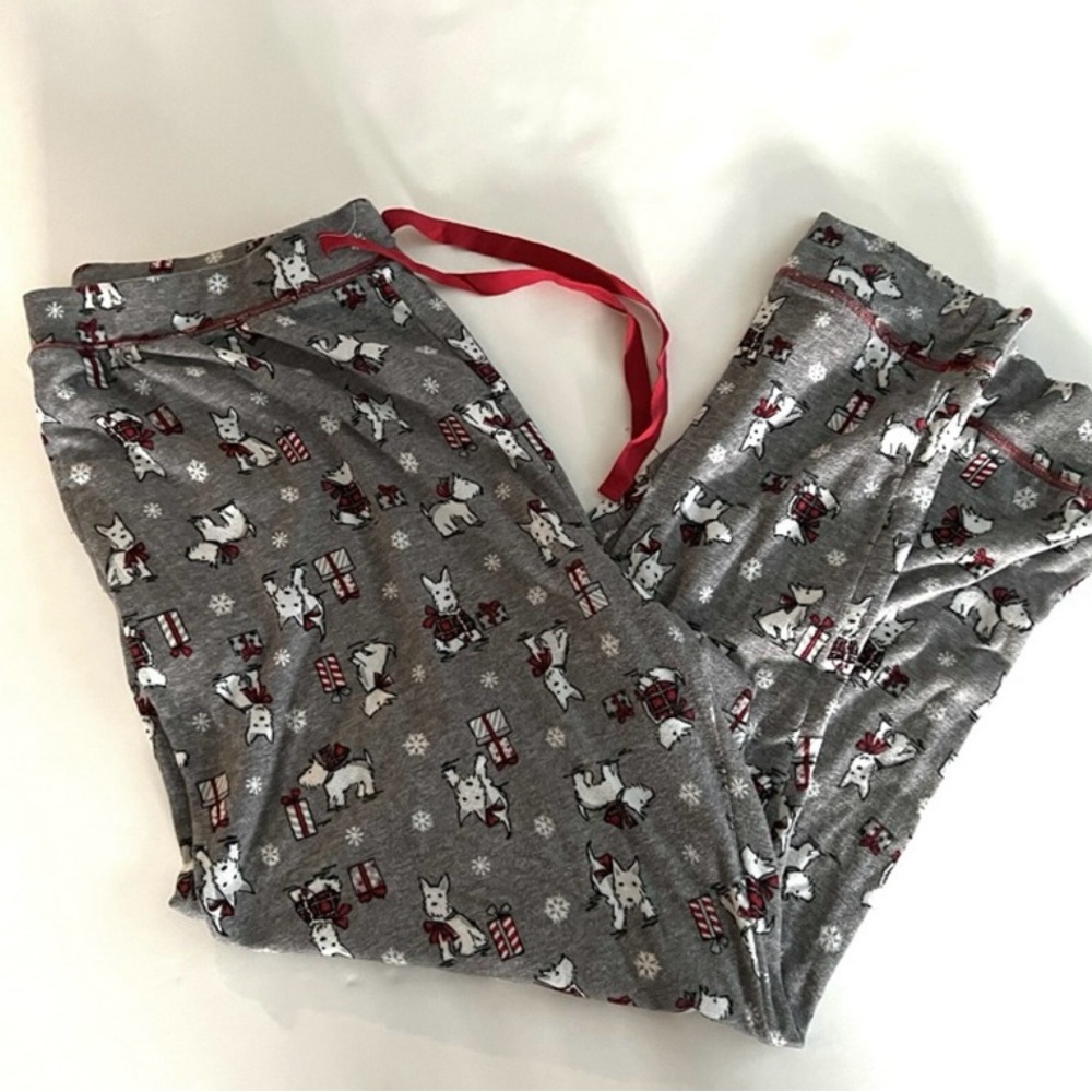 Laura Ashley Holiday White Dog Pajama Pants - Super Soft - Picture 4 of 7